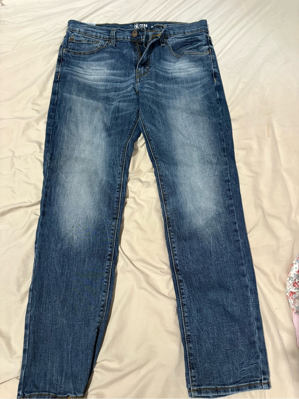 Men's Blue Washed Jeans -32x30